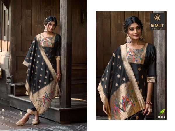 Smit Dilnur Paithni Designer Silk Kurti with Bottom Dupatta Collection